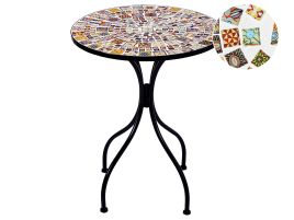 Metal Garden Bistro Table Diameter 60 cm Black CASARIO