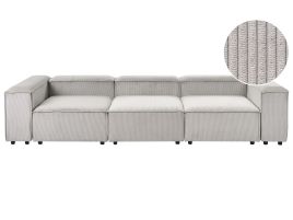 TROMSO Corduroy Fabric 3 Seater Sofa - Beige