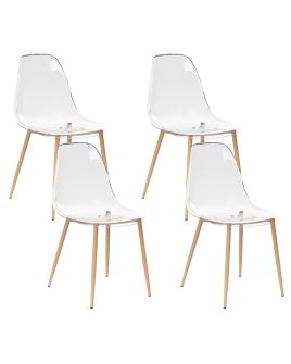 Set of 4 Dining Chairs TAKILMA Transparent
