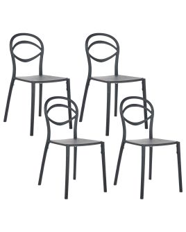 DEVENHURST Set of 4 Garden Chairs - Black