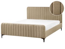 KEWAL Bedframe Boucle 160 x 200cm EU Kingsize Bed Taupe