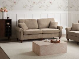 BAHIXA Fabric 3 Seater Sofa - Brown