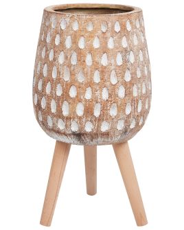 Elevated Plant Pot ASCLEPIAS Ceramic 27 cm Light Brown