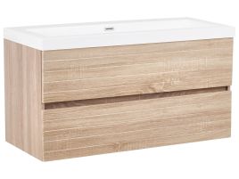 ASTERMERE Wall Mounted Vanity Unit with Basin Light - Light Brown