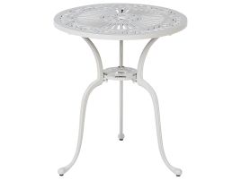 Metal Garden Bistro Table Diameter 61 cm White DASCIO