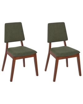 Set of 2 Dining Chairs MERRILL Wood Dark Green