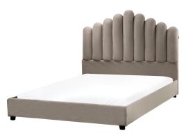 CINVENNES Bed Velvet 140 x 200 cm (EU Double) Taupe