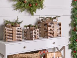 ROINELLA Set of 3 LED Christmas Gifts Decoration - Brown