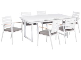 Garden Dining Set 6 Seater VALCANETTO/TAVIANO with Cushions Metal Grey
