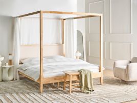 DIVERO Super Kingsize Rubberwood Bedframe - Light Brown