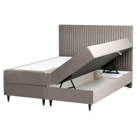VETRA Kingsize Velvet Divan Bed with Storage - Taupe