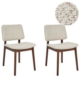 Set of 2 Dining Chairs BLANE Wood Beige