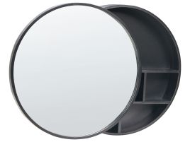 TIMBERLEIGH Bathroom Wall Mounted Mirror Cabinet - Black
