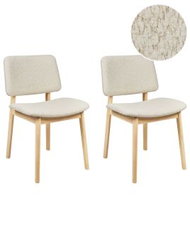 Set of 2 Dining Chairs BLANE Wood Off-White