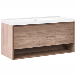 YELVANE Wall Mounted Bathroom Vanity with Basin Light Brown - 120cm