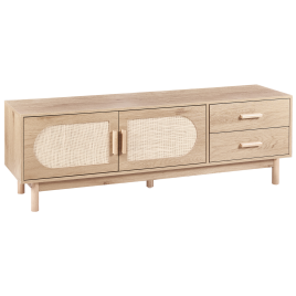 COSTELLA TV Unit with 2 Drawers and 2 Cabinet - Light Brown