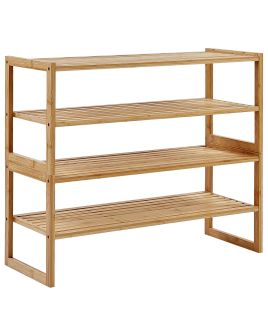 Bamboo Shelving Unit Light Wood UVALDA