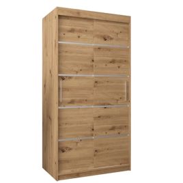 VICENZA 2 Door Sliding Wardrobe Medium Oak - 100cm