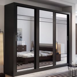 Artimas II Sliding Door Wardrobe 250cm - Black Matt