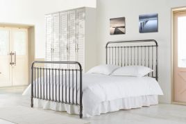 Double Bed - ROSWYN 4ft6 Metal Bed Black Chrome