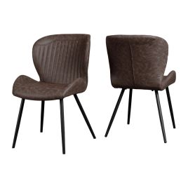 Quebec Chair (Box of 4) - Brown Faux Leather