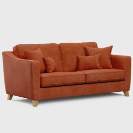 KRISTY Fabric 3 Seater Sofa - Orange