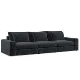 SOVA Fabric 3 Seater Sofa - Black
