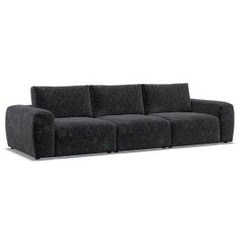 GRAZ Fabric 3 Seater Sofa - Black
