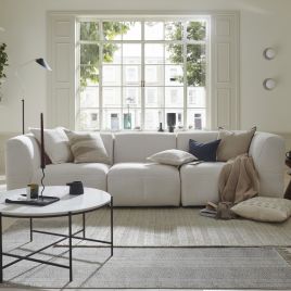 ESSAOUIRA Fabric 3 Seater Sofa - Coconut Milk