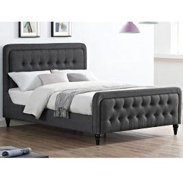 Nolan Nico Linen Fabric King Size Bed - Grey