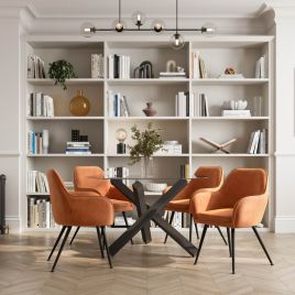 TARVEN Velvet Dining Chairs Set of 2 - Burnt Rust
