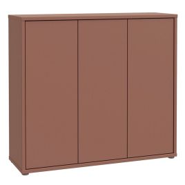 SOLARA Shoe Cabinet with 3 Push to Open Doors - Terracotta