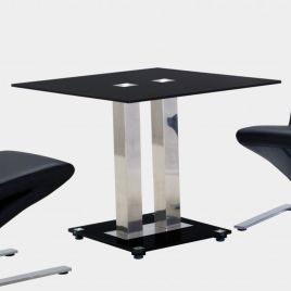 Trevonne Small Dining Table - Chrome and Black