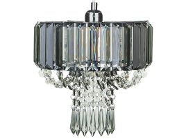 Pendant Lamp Grey Metal Acrylic Glass 83 cm Decorative Chandelier Gloss Finish Glam
