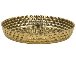 Decorative Tray Gold Metal Iron Round 38 cm Vintage Glamour 