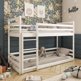 Ezekiel Jax Wooden Bunk Bed with Foam/Bonnell Mattress - White
