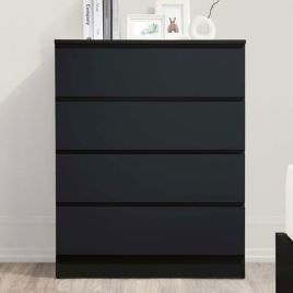 Black Chest of Drawers - OPAL Medium Chest 4 Drawers