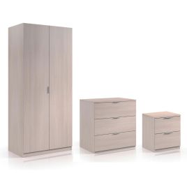 VIZELA 2 Door Wardrobe Set 3 Piece - Oak