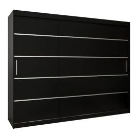 VICENZA 3 Door Sliding Wardrobe Black - 250cm