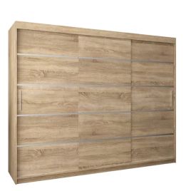 VICENZA 3 Door Sliding Wardrobe Light Oak - 250cm