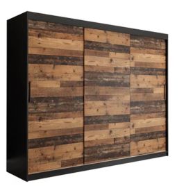 CURTIS 3 Door Sliding Wardrobe Dark Oak - 250cm