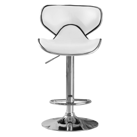 Margam Leather Effect Stylish Seating Adjustable Height and Swivel Function Bar Stool Set of 2 - White