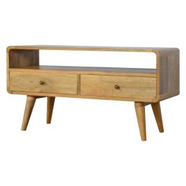 CROMER TV Unit Oak Finish Media Storage Unit - Light Wood