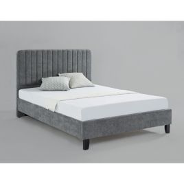 Single Bed - DRAKE 3ft Fabric Bedframe - Grey