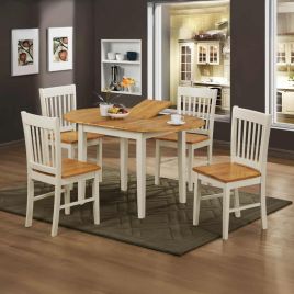LACEY Dining Chairs Natural And White - Set of 2