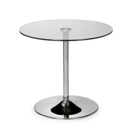 Kudos Chrome & Glass Pedestal Table