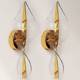 HERON Led Wall Lamp 2 Pack Modern Indoor Spiral Wall Light Gold Tone