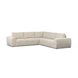 Corner Sofa - GRAZ Fabric 5 Seater Left Hand Facing - Ivory