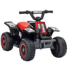 AIVAGO 6V Electric Quad Bike for Kids, Ride On ATV w/ Forward Backward, Headlights, for 18-36 Months, Black and Red