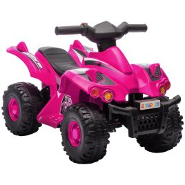 AIVAGO 6V Kids Electric Quad Bike w/ Music, Forward Function, for 2-6 Years, Pink
